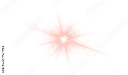 Intense crimson glow with smooth gradients and bright flare. Light particles float creating depth and realism. Great for cinematic visual effects.
