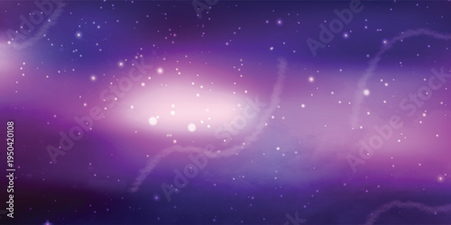 Abstract background with soft magenta and deep violet vibrant outer space galaxy.