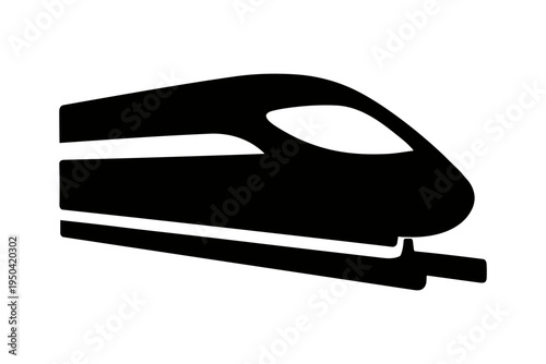 High speed train glyph icon railway transport vector illustration