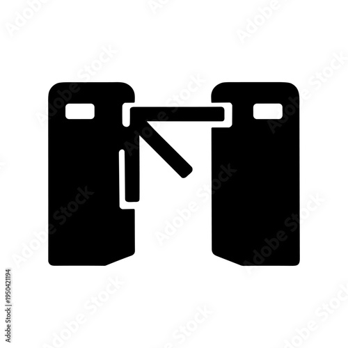 Turnstile subway access solid black icon vector illustration