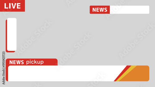 ニュース放送テロップフレーム　LIVE付きテレビニュースバナーテンプレート