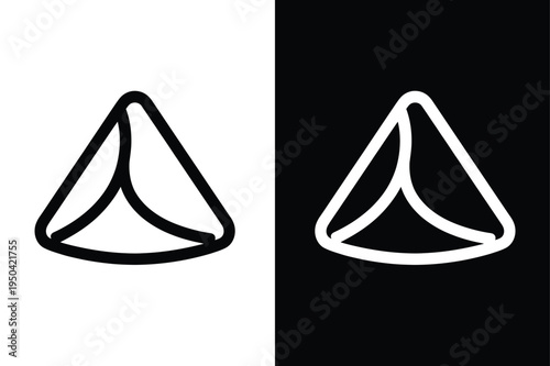 Samosa vector icon graphic isolated sketch illustration on white background.