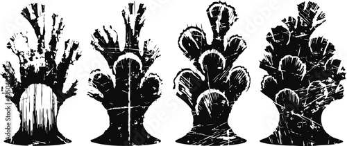 abstract black and white ink shapes composition grunge artistic brush strokes and patterns creative expressive design elements