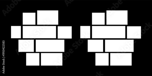 Abstract seamless geometric pattern featuring white circular dots arranged in a repeating grid on a black background.