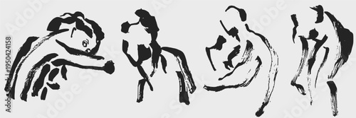 Modern female anatomy silhouettes and aesthetic body forms in charcoal style. Final collection of line art for lifestyle branding and gallery wall decor.