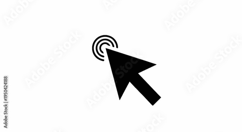 Black computer cursor pointer icon