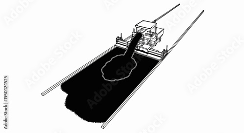 Blacktop paver laying down asphalt on a road construction project