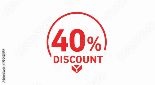 Bold red circular graphic with "40% DISCOUNT" text below