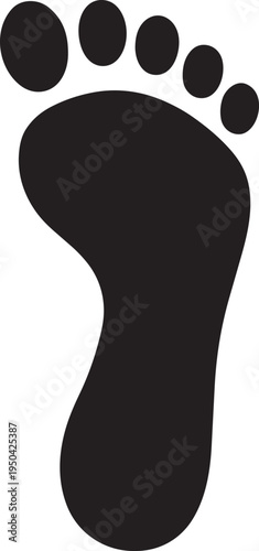 Curved arch human barefoot silhouette natural skin contact footprint for health anatomy and walking journey concepts vector