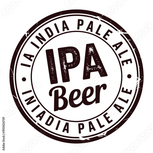 Vintage style india pale ale stamp with text and distressed texture