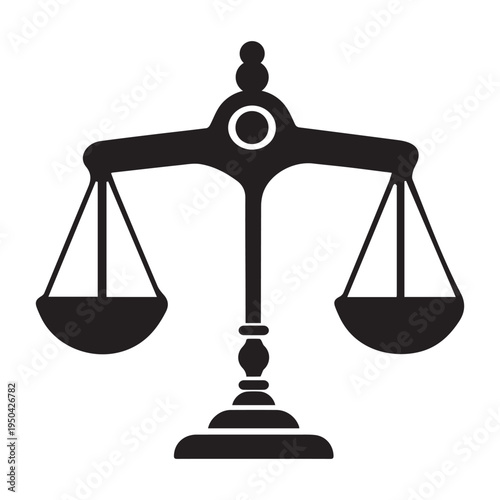 Simple scales of justice silhouette vector flat illustration design