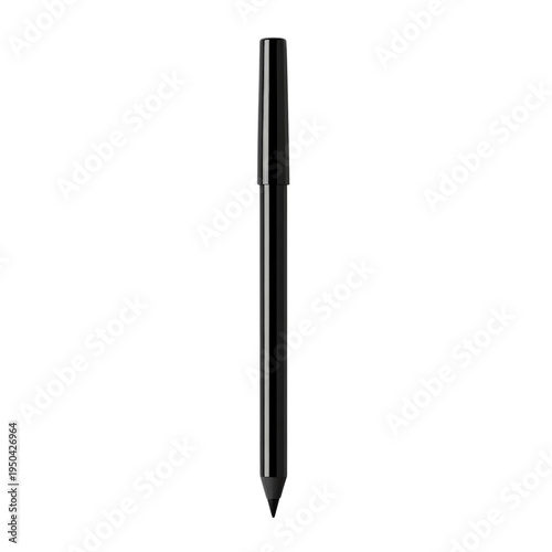 Black stylus pen isolated on transparent background