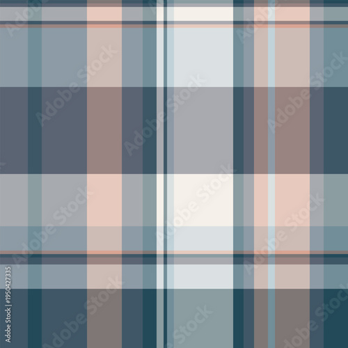 Mockup check vector plaid, customizable fabric seamless textile. Fashioned tartan texture pattern background in pastel and cyan colors.