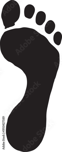 Natural human barefoot silhouette with spread toes realistic foot imprint for health anatomy and barefoot walking vector