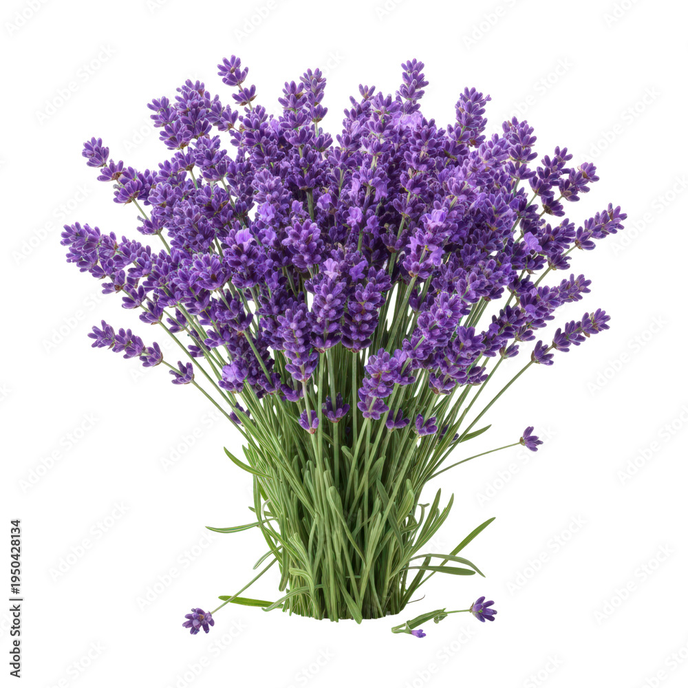 Obraz premium Bunch of lavender flowers isolated on white background