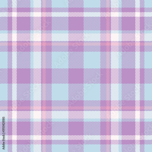 Graphical check tartan seamless, illustration background pattern vector. Baby plaid textile fabric texture in pastel and light colors.