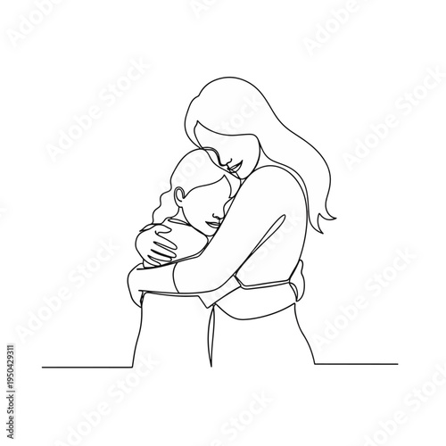 Mother tenderly holding and kissing her baby in a loving embrace