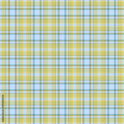 October check background texture, rug vector fabric tartan. Duvet plaid textile pattern seamless in yellow and light colors.