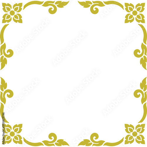 Bild auf Leinwand Thai Art traditional asian luxury line art, Decorative, lai Thai Pattern flat Il