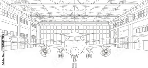 Airplane in hangar