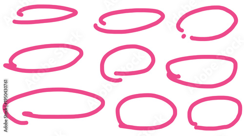 set of pink speech bubbles
