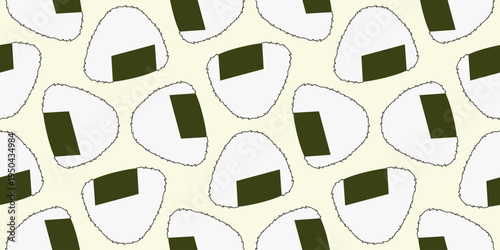 sushi seamless pattern. onigiri sushi seamless pattern. sushi seamless pattern background vector illustration