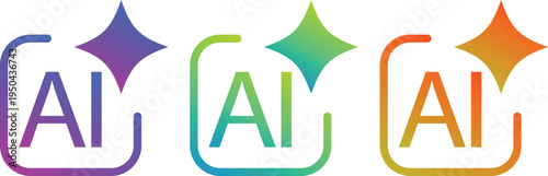 A colorful logo featuring the letters AI with a star on a white background