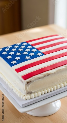American Flag Cake - A Patriotic Dessert for Celebrations.