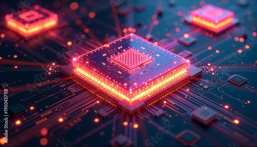 Futuristic memory chips visualized as glowing crystal fractals 