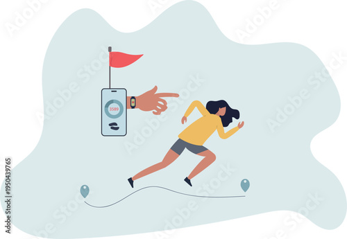 Fitness tech as wearable smart watch for sport activities .Digital technology for healthy exercises and heart rate measurement.person's life situation and his activities.