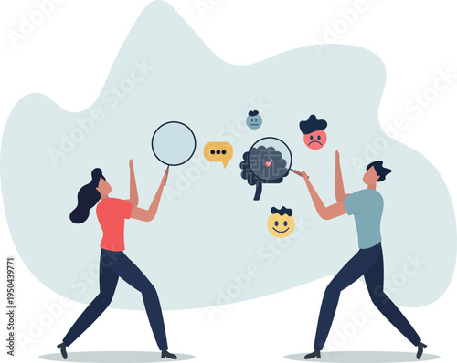 Understanding mental health and ability to read emotions.Psychologist therapy or session for depression, anxiety or mind problems solving.person's life situation and his activities.