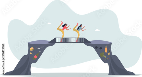 Bridging the health divide as start new healthy lifestyle.Professional support for beginning or road to diet and fitness activities.person's life situation and his activities.