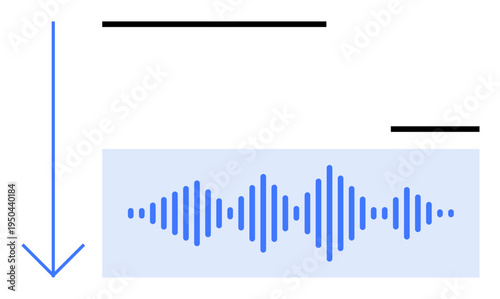 Audio waveform. Visual of sound patterns and communication flow. Audio waveform emphasizing sound transmission, analysis, and communication systems. Perfect for sound design, music tech, science
