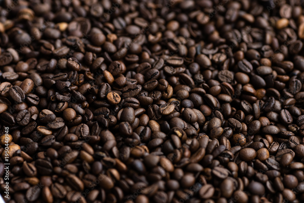 Fototapeta premium Macrophotography of roasted coffee beans.