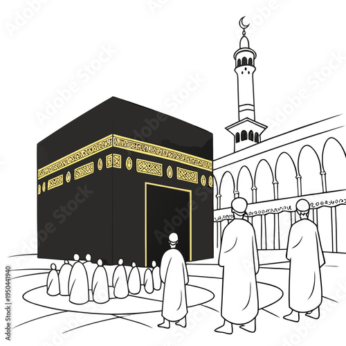 Pilgrims gather around the kaaba in mecca