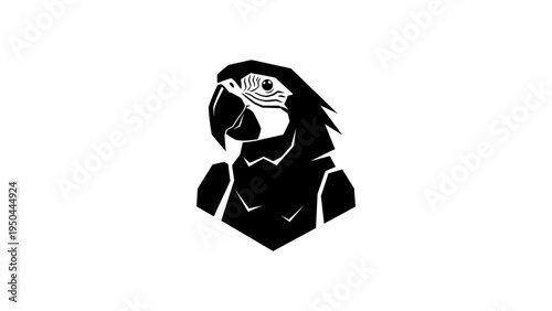 Bold parrot silhouette design: striking bird graphic for nature and wildlife themes