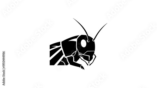 Cricket silhouette design concept: modern minimalist illustration