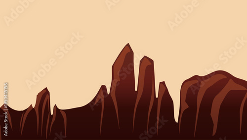 Rocky canyon mountains desert landscape rugged cliffs natural scenery travel background vector illustration design element