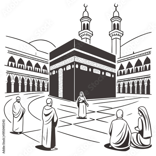 People praying around the kaaba in mecca