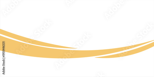 Flowing golden waves and swooshes with golden gradient for a luxurious border or footer on a certificate, banner
