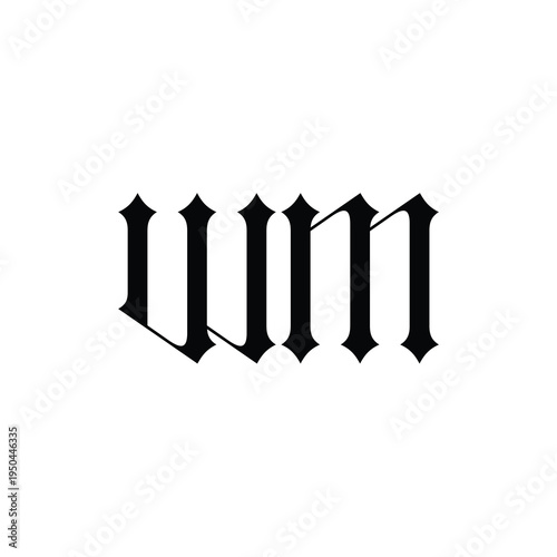 WM monogram logo design letter text name symbol monochrome logotype alphabet character simple logo