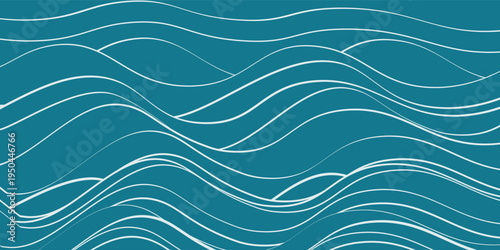 Seamless wave pattern. Water waves. Wavy lines