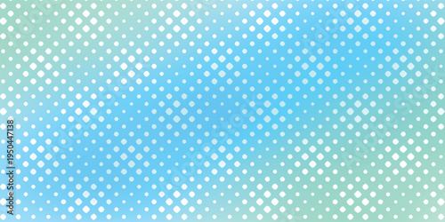 Abstract background with sky blue and teal halftone geometric patterns