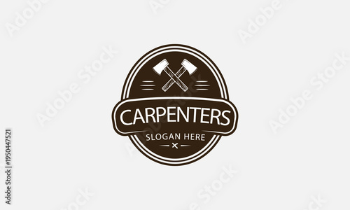 Carpenter industry logo design. Carpentry services vector design.
