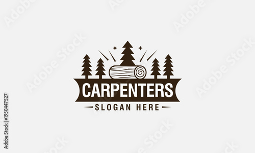 Carpenter industry logo design. Carpentry services vector design.