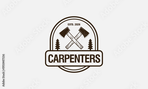 Carpenter industry logo design. Carpentry services vector design.