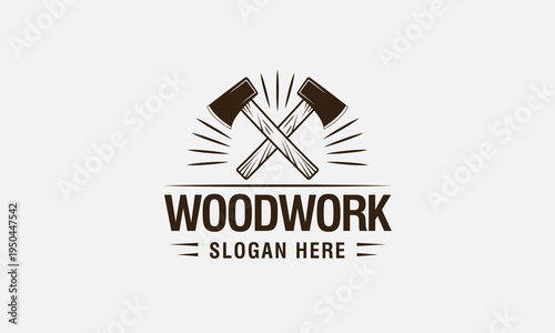 Carpenter industry logo design. Carpentry services vector design.