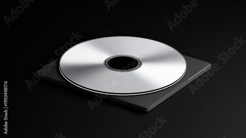 Modern Multimedia Disc Mockup on Dark Background