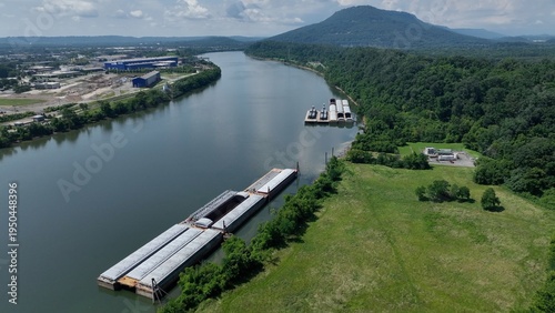 Wallpaper Mural Scenic Aerial of the Tennessee River in Chattanooga with Lookout Mountain Torontodigital.ca