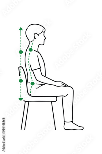 Correct Sitting Posture Guide Illustration